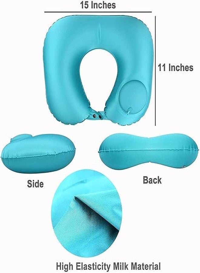 ERITIN Travel Neck Pillow with Manual & Automatic Inflation - U-Shaped, Cervical & Waist Support for Travel, Office, Camping, and Flying, Breathable Comfort, Multi-Color v - Image 2